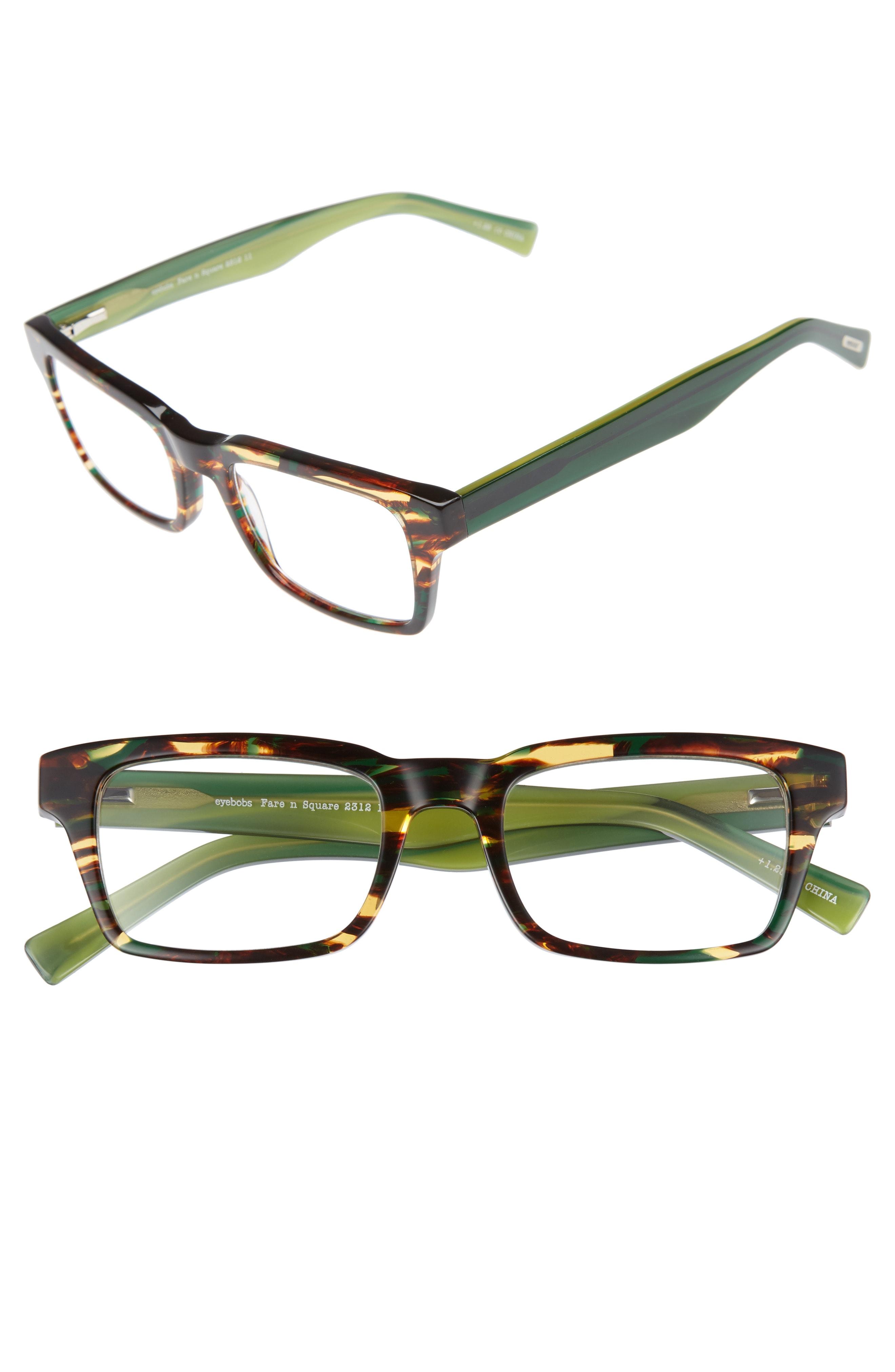 Eyebobs Fare N Square 51mm Reading Glasses In Green Tortoise ModeSens