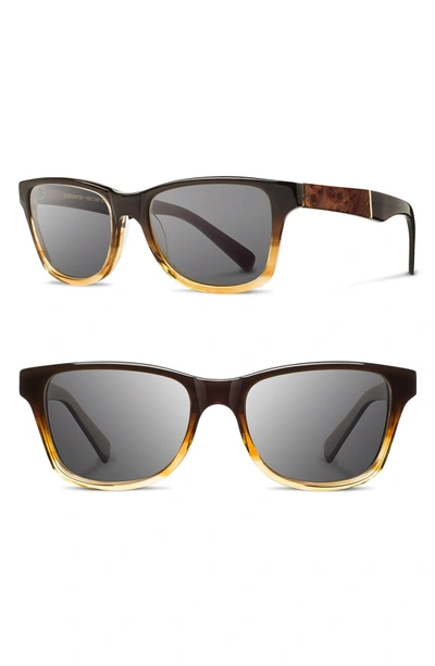 Shop Shwood 'canby' 54mm Acetate & Wood Sunglasses - Sweet Tea/ Elm Burl/ Dark Grey