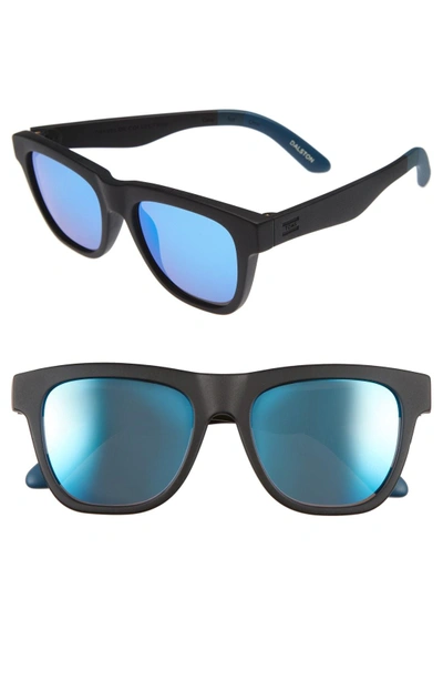 Shop Toms Dalston 54mm Sunglasses - Matte Black Blue Mirror