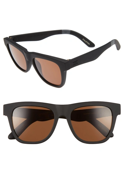 Shop Toms Dalston 54mm Sunglasses In Matte Black Solid Brown