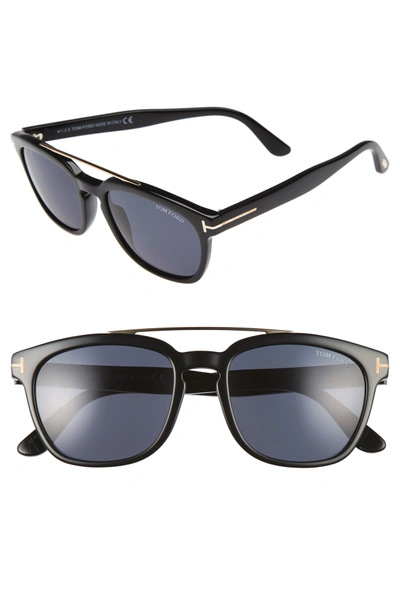Shop Tom Ford Holt 54mm Sunglasses - Shiny Black/ Smoke