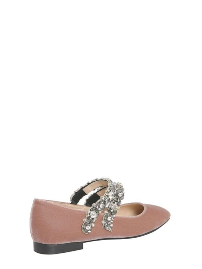 Shop N°21 Baby Velvet Flats In Rosa