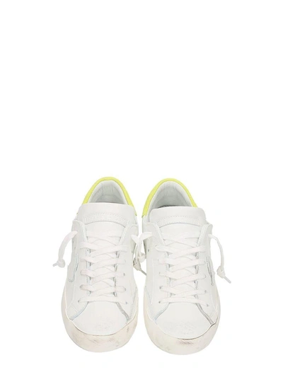 Shop Philippe Model Paris White Yellow Sneakers