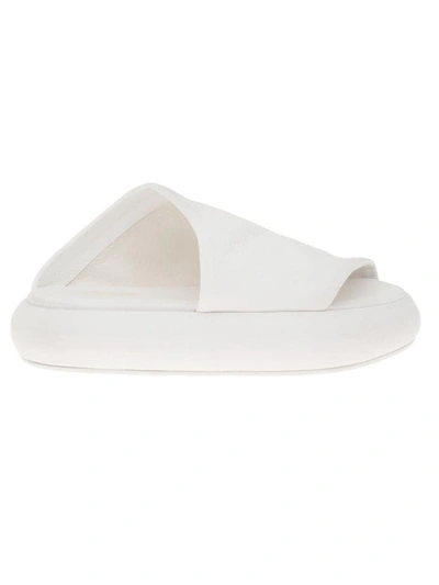 Shop Marsèll Leather Sandal In Bianco Optical