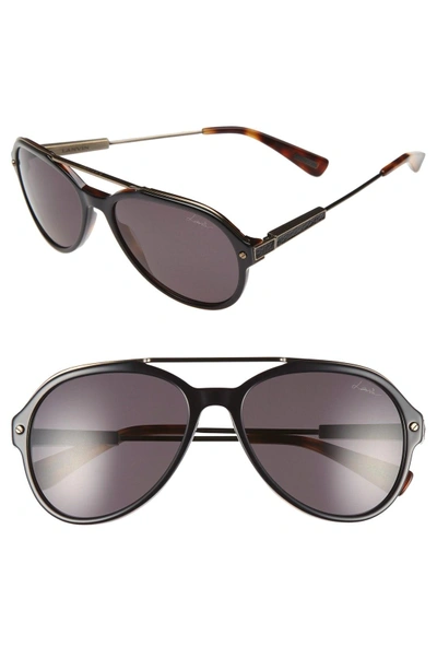 Shop Lanvin 57mm Aviator Sunglasses In Black Havana