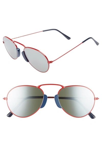Shop Lgr Agadir 54mm Sunglasses - Red/ Silver Mirror
