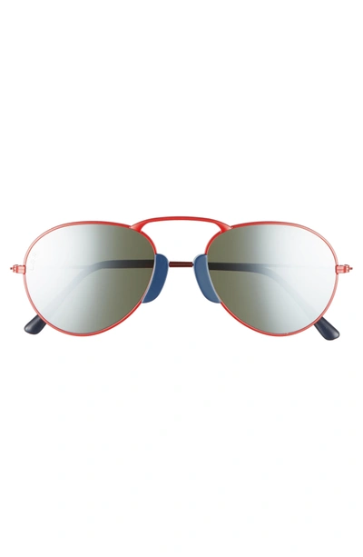 Shop Lgr Agadir 54mm Sunglasses - Red/ Silver Mirror
