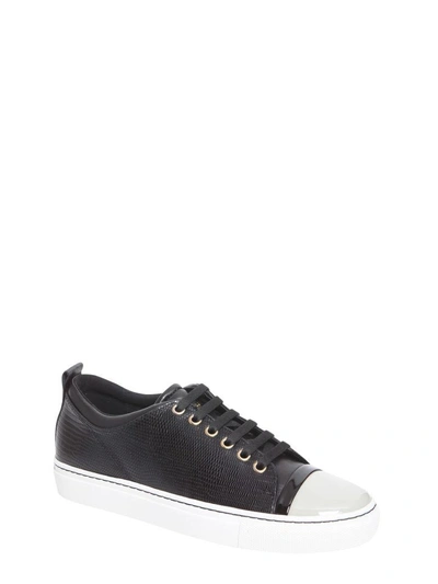 Shop Lanvin Sneakers With Patent Leather Toe Cap In Nero