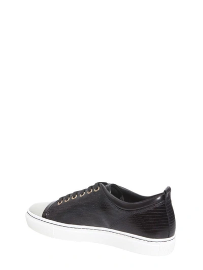 Shop Lanvin Sneakers With Patent Leather Toe Cap In Nero