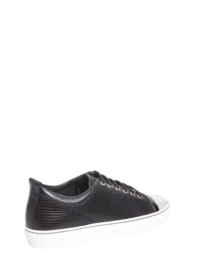 Shop Lanvin Sneakers With Patent Leather Toe Cap In Nero