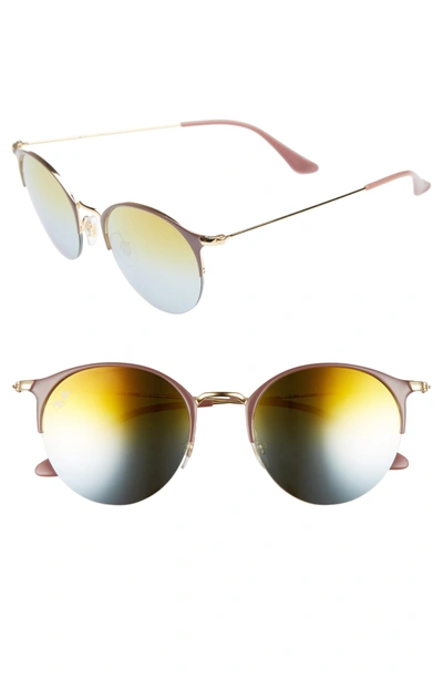 Shop Ray Ban 50mm Round Sunglasses - Gold Top/ Green Gradient