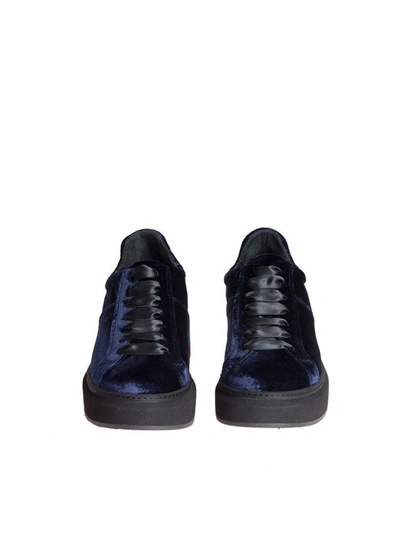 Shop Manuel Barcelò Velvet Sneaker In Navy