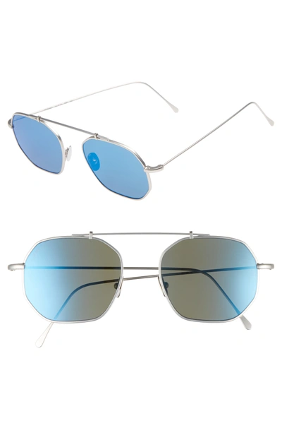 Shop Lgr Nomad 52mm Polarized Sunglasses - Silver Matte/ Blue Mirror