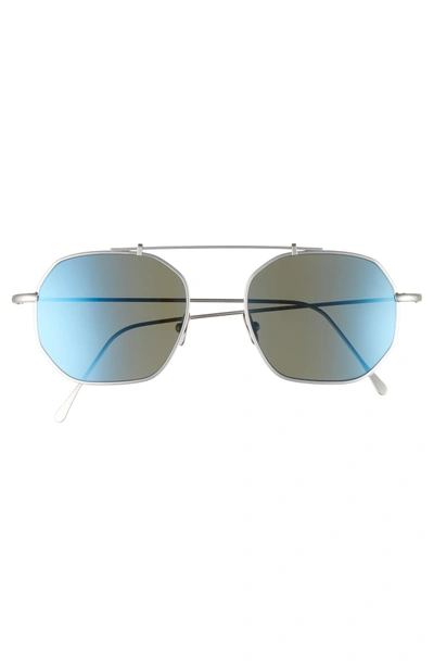 Shop Lgr Nomad 52mm Polarized Sunglasses - Silver Matte/ Blue Mirror