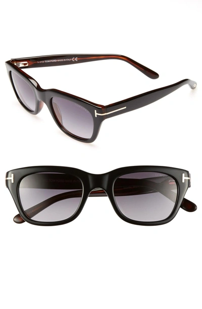 Shop Tom Ford 'snowdon' 50mm Sunglasses In Shiny Black