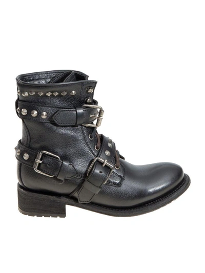 Shop Ash Destroyer Leather Boots In Black