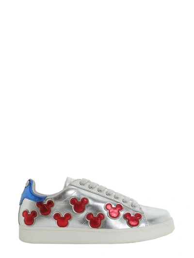 Shop Moa Usa Mickey Mouse Sneakers In Argento