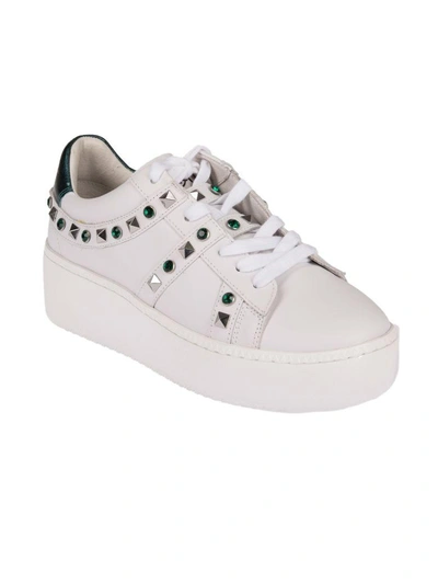 Shop Ash Clone Studded Sneakers In White Emeraude