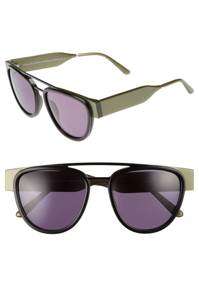 Smoke X Mirrors Soda Pop 2 52mm Round Sunglasses - Matte Black/ Green Grey  | ModeSens