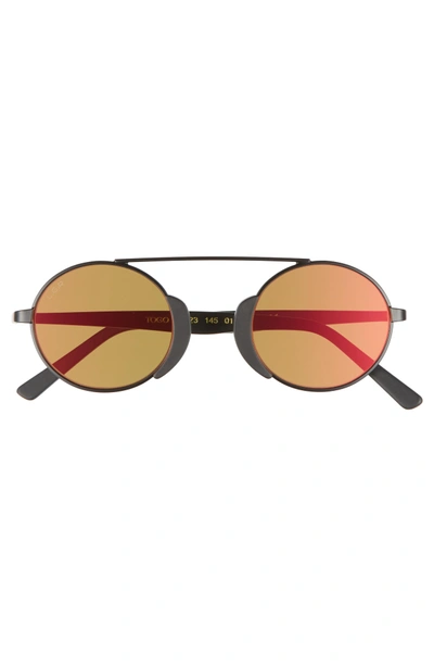 Shop Lgr Togo 48mm Sunglasses - Black Matte/ Red Mirror
