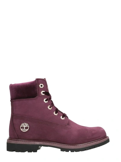 Shop Timberland Classic Premium Wheat Nubuck Leather Boots In Bordeaux