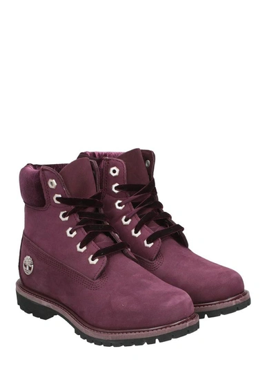 Shop Timberland Classic Premium Wheat Nubuck Leather Boots In Bordeaux