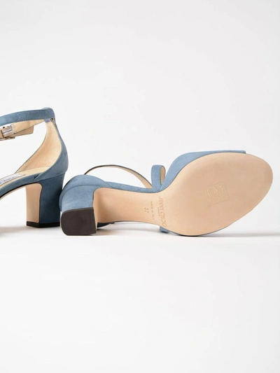 Shop Jimmy Choo Suede Sandals In Dusk Blue