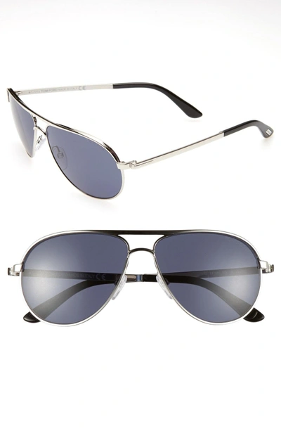 Shop Tom Ford 'marko' 58mm Sunglasses In Rhodium