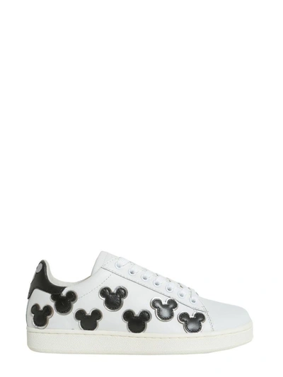 Shop Moa Usa Mickey Mouse Sneakers In Bianco