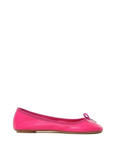 Shop Anna Baiguera Annette Leather Ballet Flats In Fuxia