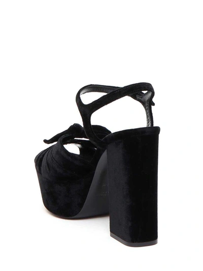 Saint Laurent Farrah Bow Sandal In Nero | ModeSens
