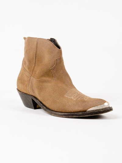 Shop Golden Goose Young Boots In Cuoio Suede