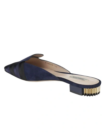 Shop Giorgio Armani Ballerinas In Nero-blu+blu