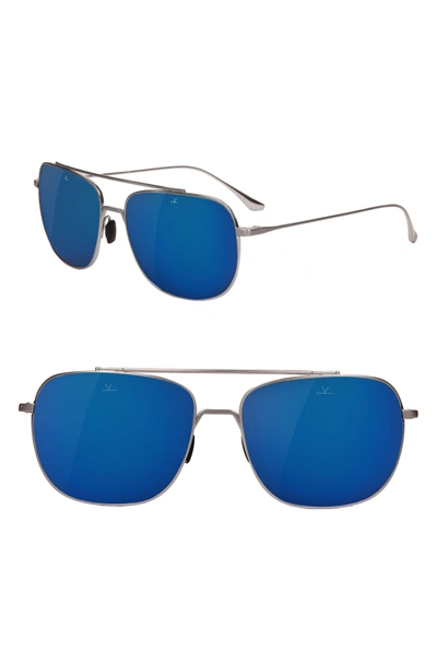 Shop Vuarnet Swing 58mm Navigator Sunglasses - Pure Grey Blue Flash