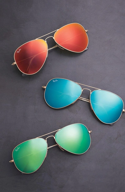 Shop Ray Ban Original Aviator 58mm Sunglasses - Gold/ Grey Green
