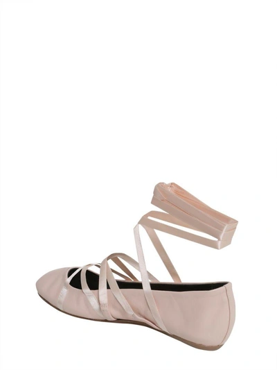 Shop Lanvin Lace-up Ballet Flat In Rosa