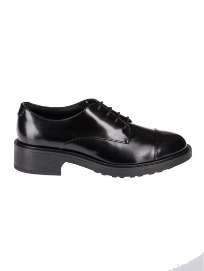 Shop Hogan H332 Glossy Derby Shoes In Black