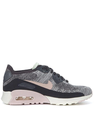 Shop Nike Air Max 90 Ultra 2.0 Flyknit Black And Pink Sneaker In Nero