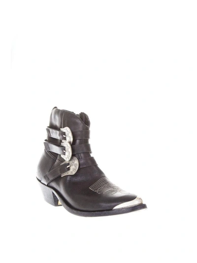 Shop Golden Goose Black Leather Cowboy Boots