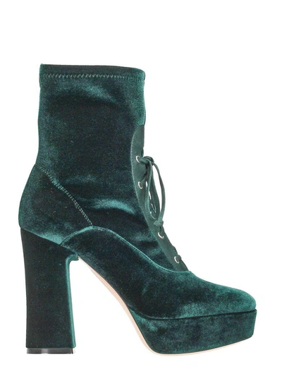 Shop Lerre Green Velvet Ankle Boot
