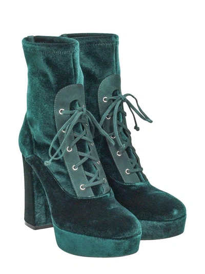 Shop Lerre Green Velvet Ankle Boot