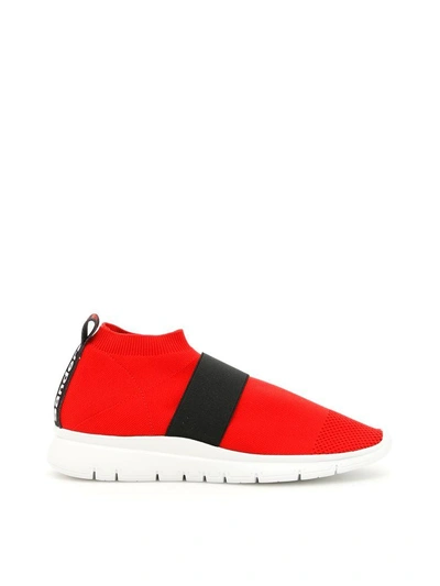 Shop Joshua Sanders Red Go High Slip-ons In Red Black White (red)