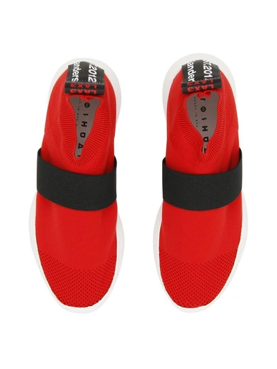 Shop Joshua Sanders Red Go High Slip-ons In Red Black White (red)
