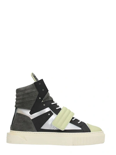 Shop Gienchi Hypnos Grey Leather Sneakers