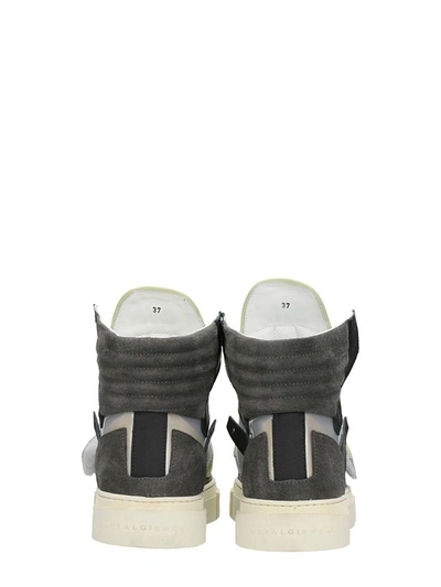 Shop Gienchi Hypnos Grey Leather Sneakers