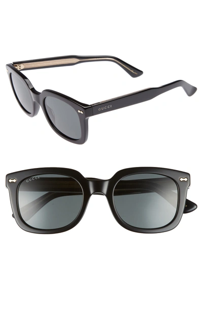 Shop Gucci 50mm Square Sunglasses In Black