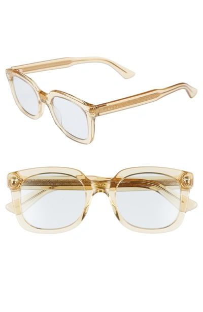 Shop Gucci 50mm Square Sunglasses In Transparent Mustard