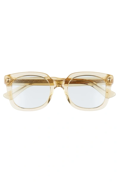 Shop Gucci 50mm Square Sunglasses In Transparent Mustard