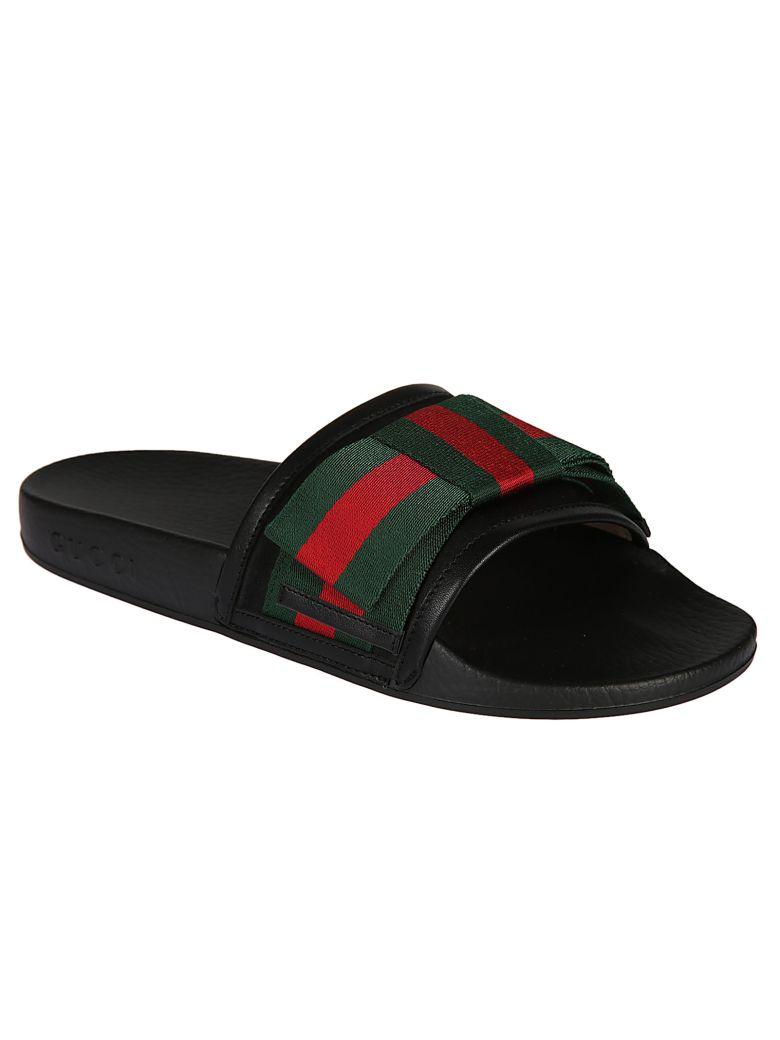 gucci flat pursuit slide with bow