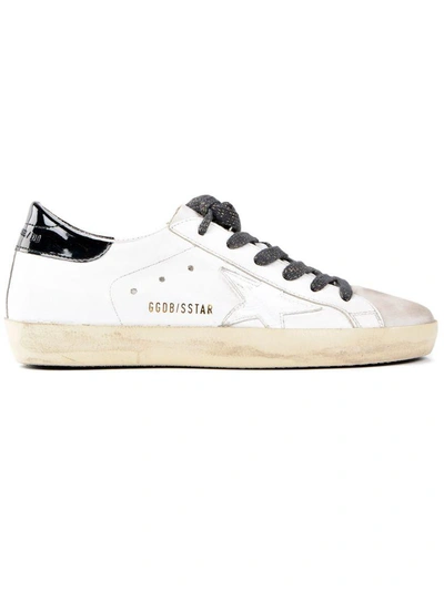 Shop Golden Goose Superstar Sneakers In Wht-croc Star